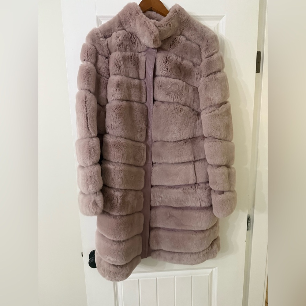 100% genuine rabbit fur coat